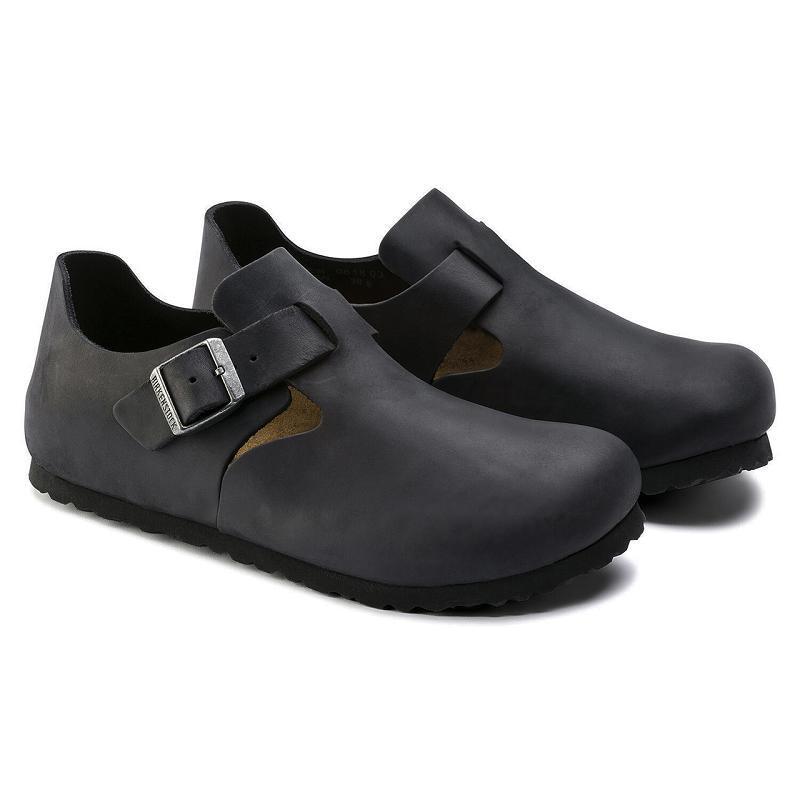 Birkenstock London Oiled Læder Sko Dame Sort | DK 281KOR